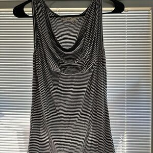 Max Studio Black and White Striped Tank Top